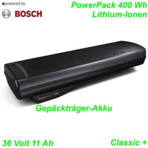 Bosch Gepcktrgerakku PowerPack 400Wh 36V 11Ah schwarz Li-Ionen Ersatzteile Balsthal