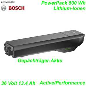 Bosch Gepcktrgerakku PowerPack 500Wh 36V 13.4Ah Performance Anthrazit Ersatzteile Balsthal