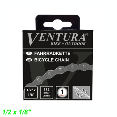 Ventura Kette 1/2 x 1/8  112 Gl. schwarz Box Mofa Shop kaufen