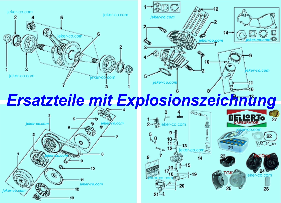 Ersatzteile mit Explosionszeichnung Bye Bike one edition Mofa Tffli Moped Jeker + CO Balsthal Solothurn Schweiz
