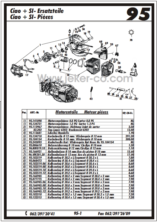 Katalog-Piaggio-Ciao-Motor,Getriebe,Kupplung,Vario