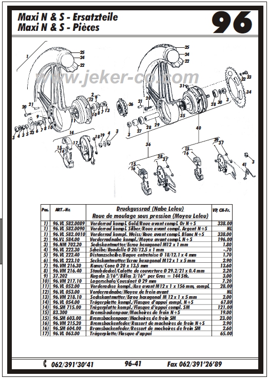 Katalog Starterseite Puch Maxi N + S LG1+2 Teile Ersatzteile Jeker & CO