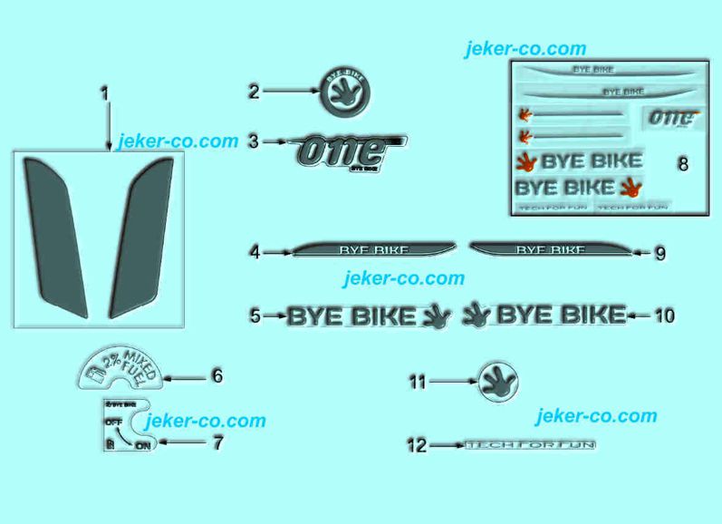Bye Bike Aufkleber Beschriftung Parts Ersatz Teile Shop kaufen bestellen Jeker + Co Balsthal Solothurn Schweiz