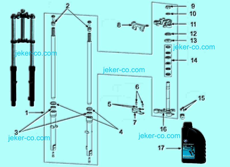 Bye Bike Gabel Telegabel Federgabel Gabelbrcke Abschlussmutter Steuersatz Parts Ersatz Teile Shop kaufen bestellen Jeker + Co Balsthal Solothurn Schweiz