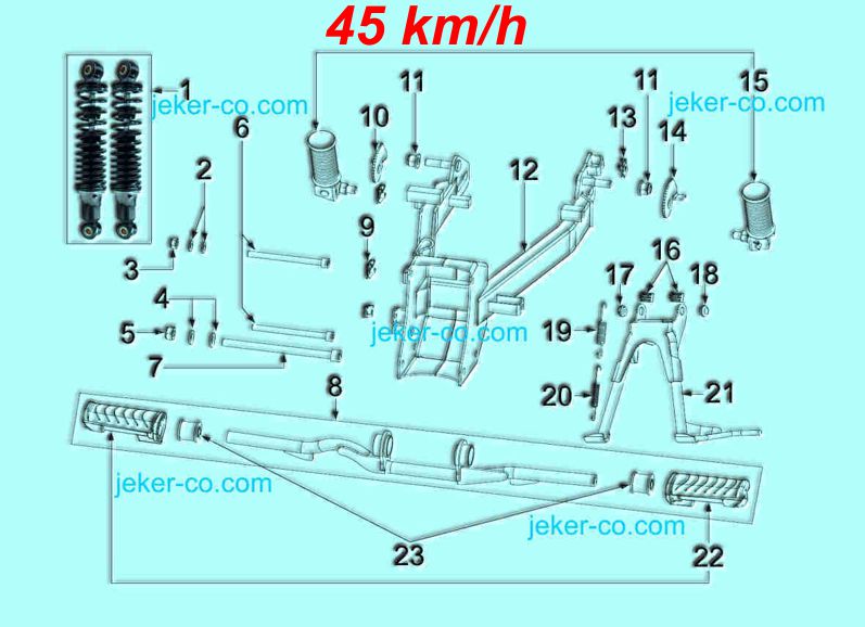 Bye Bike 45kmh Schwinge Staender Stnderfeder Zentralstnder Stossdmpfer Federbeine Feder Parts Ersatz Teile Shop kaufen bestellen Jeker + Co Balsthal Solothurn Schweiz