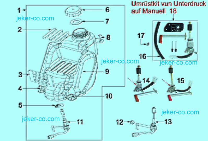 Bye Bike Tank Bezinhahnen Parts Ersatz Teile Shop kaufen bestellen Jeker + Co Balsthal Solothurn Schweiz