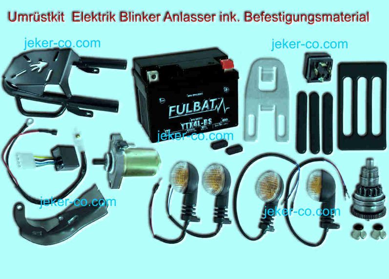 Elektro Kit Blinker Anlasser Batterie Gepäckträger Bye Bike Parts Ersatz Teile Shop kaufen bestellen Jeker + Co Balsthal Solothurn Schweiz
