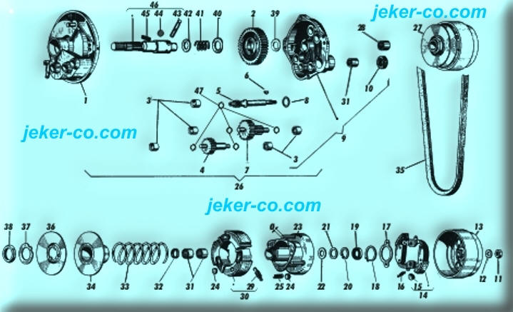 Piaggio-Getriebe-Vario 4 Wellen F