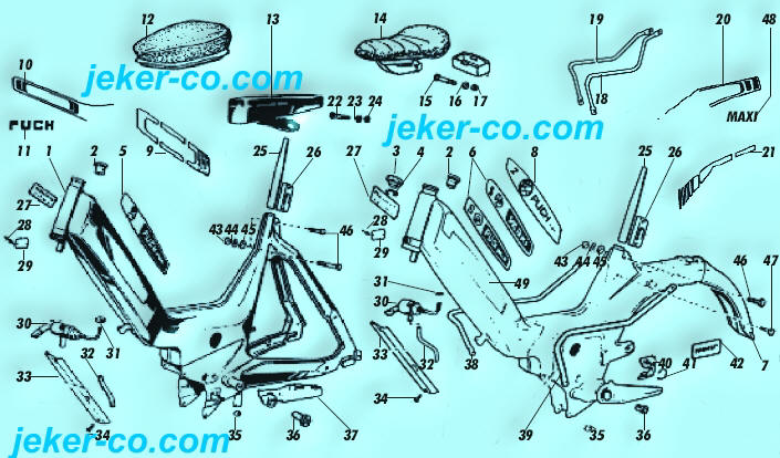 Puch Maxi Supermaxi Rahmen Sattel Ersatzteile Shop