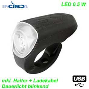 INCIRCA LED Scheinwerfer USB 0.5 W Elekro E- bike Mountainbike Fahrrad Velo Ersatzteile Shop Jeker Balsthal Schweiz