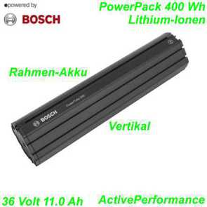 Bosch Rahmenakku PowerPack 400 W 36 V 11.0 Ah Vertikal schwarz Li-Ionen Ersatzteile Balsthal
