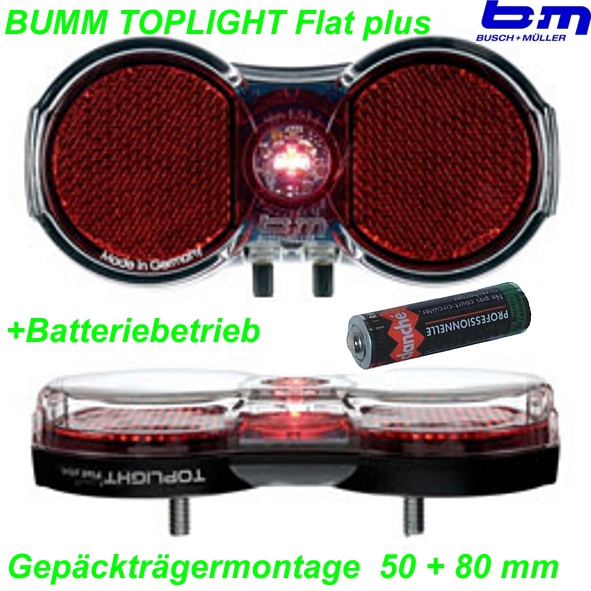 B+M Rücklicht Batterie Gepäckträger Top-light Flat plus 328 multi Mountain Bike Fahrrad Velo Teile Ersatzteile Parts Shop Schweiz