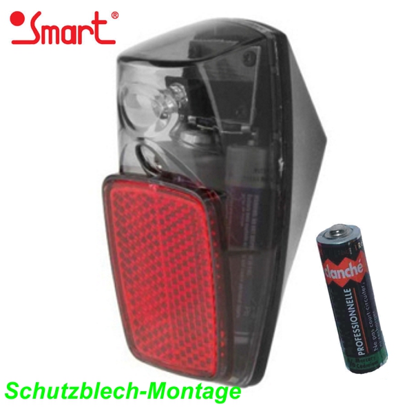 Smart Batterie Rücklicht LED superhelle Schutzblechmont. Mountain Bike Fahrrad Velo Teile Ersatzteile Parts Shop Schweiz