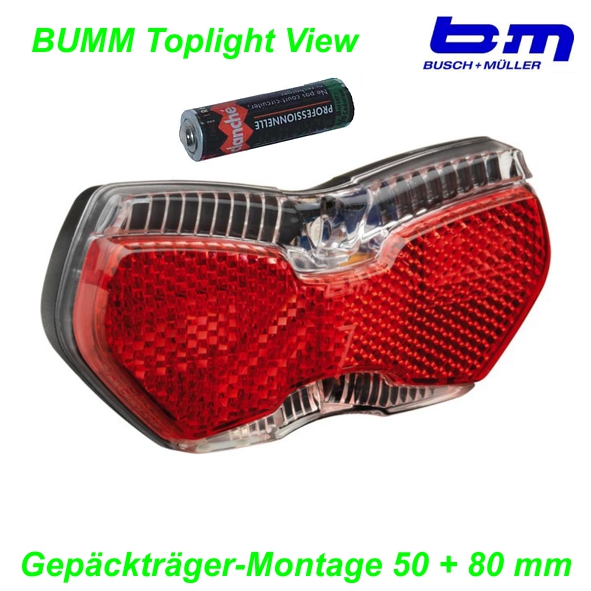 BM Rücklicht Batterie Toplight LineTec View  on/offMountain Bike Fahrrad Velo Teile Ersatzteile Parts Shop Schweiz