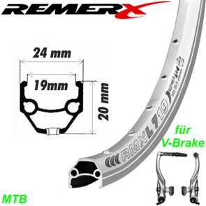 RemerX MTB Felge Dragon silber 36 Loch 26 28 700 E- Mountain Bike Fahrrad Velo Shop kaufen Schweiz