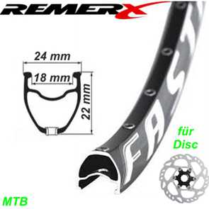 RemerX Felge DHX schwarz 36 Loch 700C 26 27.5 28 29 fr Scheibenbremsen E- Mountain Bike Fahrrad Velo Shop kaufen Schweiz