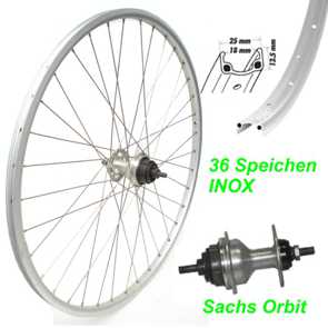 Hinterrad silber Felgenbremse 28 Sachs Orbit Nabe mit Muttern E- Mountain Bike Fahrrad Velo Shop kaufen Schweiz