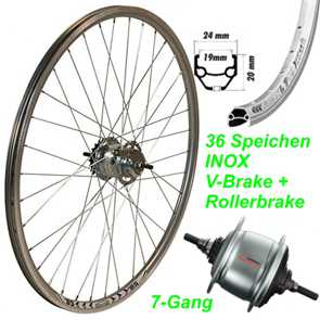 Hinterad Nexus 7G. silber 26 SG7R50 36L V-Brake / Rollerbrake E- Mountain Bike Fahrrad Velo Shop kaufen Schweiz