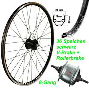 Hinterad Nexus 8G. schwarz 26 28 SGC60108 36L V-Brake / Rollerbrake E- Mountain Bike Fahrrad Velo Shop kaufen Schweiz