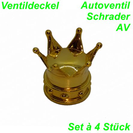 Ventildeckel Krone gold Set   4 Stk. Mofa Shop kaufen