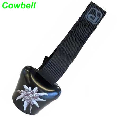 Glocke Cowbell schwarz mit Edelweiss Ersatzteile Balsthal