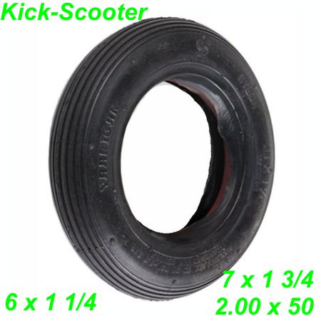 Kick-Scooter Pneu schwarz 6 x 1 1/4 / 7 x 1 3/4 / 2.00 x 50 Teile Ersatzteile Parts Shop kaufen Schweiz