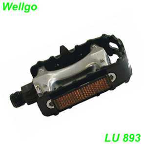 Wellgo Pedalen alu schwarz LU893  9/16 x 20G per Paar Fahrrad Velo Bike Ersatzteile