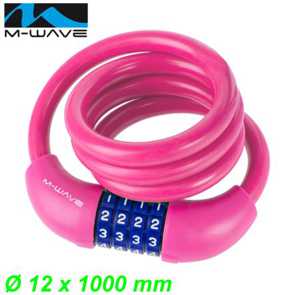 Zahlenseilschloss D.12.10  12 x 1000 mm pink M-Wave E- Bike Fahrrad Velo Shop kaufen Schweiz