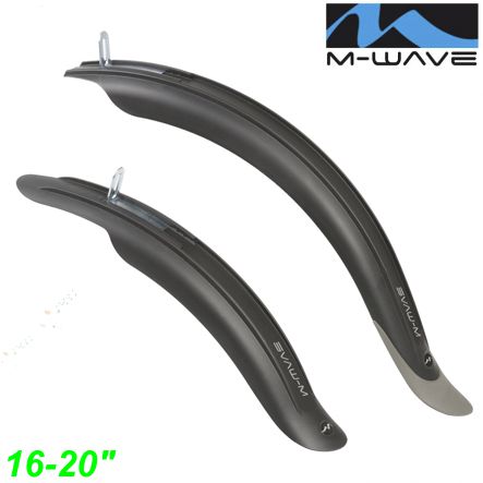 Schutzblech-Set Mud Max Kids F+R schwarz für 16-20 Kinder Fahrrad Velo Bike