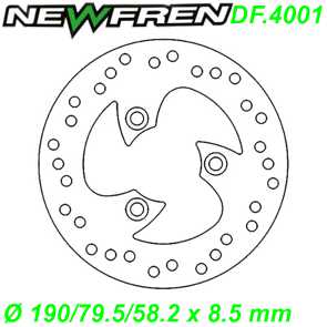 Bremsscheibe DF.4001-A  190/79.5/58.2 x 8.5 mm Aprilia Beta Gilera Honda Malaguti Peugeot Piaggio Ersatzteile Balsthal