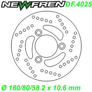 Bremsscheibe DF.4025-A  180/80/58.2 x 10.6 mm Kymco AGILITY DINK SUPER 9 50 125 150cc Ersatzteile Balsthal