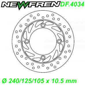 Bremsscheibe DF.4034-A  240/125/105 x 10.5 mm HONDA FES PANTHEON S-WING FORESIGHT 125 150 250cc Ersatzteile Balsthal