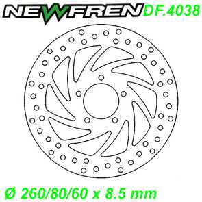 Bremsscheibe DF.4038-A  260/80/60 x 8.5 mm Aprilia ARECIFE ATLANTIC SCARABEO SPORT CITY Derbi Ersatzteile Balsthal