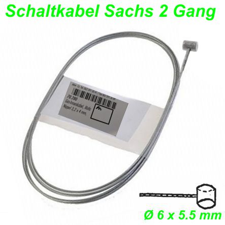 Schaltkabel Sachs 2Gang Ø 6 x 5.5 mm 1.2 x 2200 mm Innenkabel Teile Ersatzteile Parts Shop kaufen Schweiz
