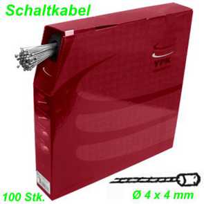 Schaltkabel Box YPK  4 x 4 cm  1.2 mm x 220 cm Niro Stahl 100 Stk. Shimano Suntour MTB Mountain Bike Fahrrad Velo Shop kaufen Schweiz