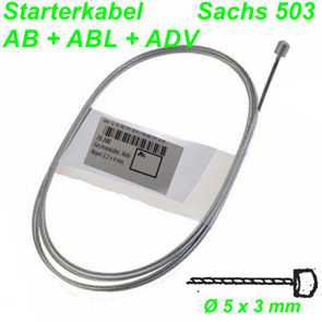 Starterkabel Sachs 503AB/CH ABL/CH  5 x 3 mm 1.5 x 1400 mm Innenkabel Teile Ersatzteile Parts Shop kaufen Schweiz