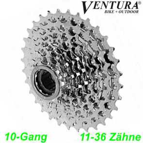 Kassette Ventura 10-G 11-36 Zähne silber CS Shimano kompatibel Fahrrad Velo E-Bike Ersatzteile