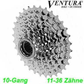 Kassette Ventura 10-G 11-36 Zhne silber CS Shimano kompatibel Fahrrad Velo E-Bike Ersatzteile