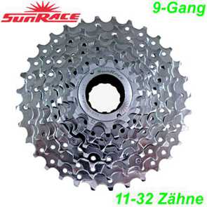 Sunrace Kassette 9f 11-32Zhne silber Shimano kompatibel E- Bike Fahrrad Velo Ersatzteile Shop kaufen Balsthal Schweiz