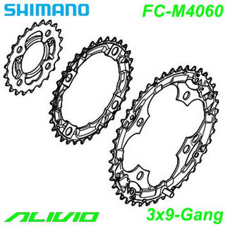 Shimano Kettenblatt 3x9 FC-M4060 Fahrrad Velo E-Bike Ersatzteile