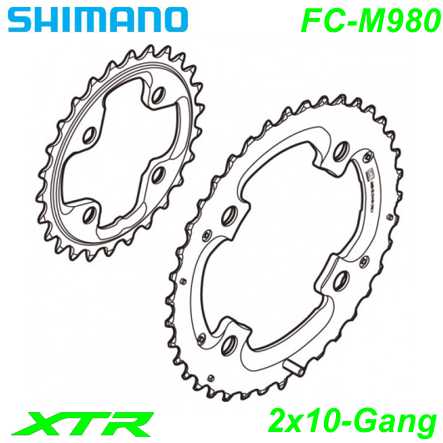 Shimano Kettenblatt 2x10-G. FC-M980 Fahrrad Velo E-Bike Ersatzteile