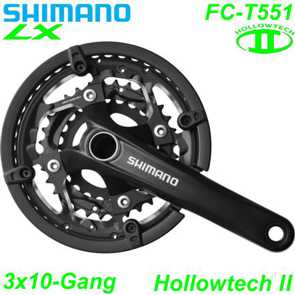 Shimano Kettenradgarnitur Hollowtech II FC-T551-3 schwarz Ersatzteile Shop Schweiz