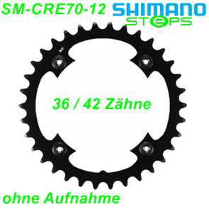 Shimano Steps Kettenblatt SM-CRE70-12 42 Zhne o/HS o/Aufnahme schwarz Ersatzteile Balsthal