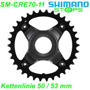 Shimano Steps Kettenblatt SM-CRE70-11 34/38Zhne 50/53 KL dopp. HS m/Aufnahme schwarz Ersatzteile Balsthal