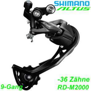 Shimano Wechsel 9-G. RD-M2000 Altus schwarz Top-Nor. Direktmontage E- Bike Fahrrad Velo Ersatzteile Shop kaufen Balsthal Schweiz