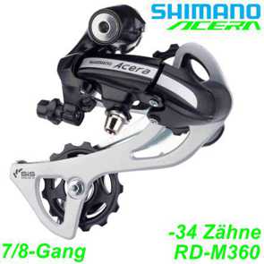 Shimano Kettenwechsel Wechsel 7/8 Gang RD-M360 schwarz alle Merken Elekro E- bike Mountainbike Fahrrad Velo Ersatzteile Shop Jeker Balsthal Schweiz