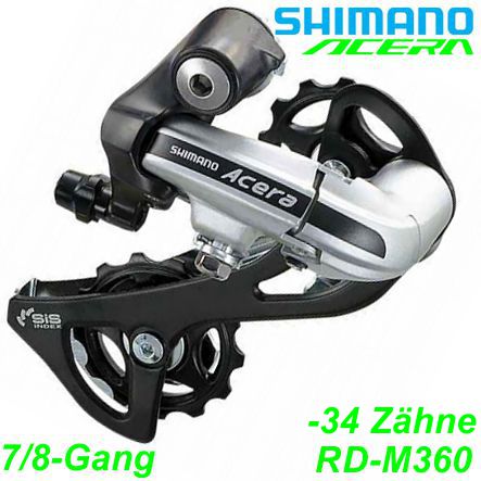 Shimano Kettenwechsel Wechsel 7/8 Gang RD-M360 silber alle Merken Elekro E- bike Mountainbike Fahrrad Velo Ersatzteile Shop Jeker Balsthal Schweiz