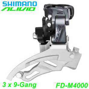 Shimano Umwerfer Alivio FD-M4000-DS 3 x 9-Gang Elektro E- Bike Mountainbike Fahrrad Velo Ersatzteile Shop Jeker Balsthal Schweiz