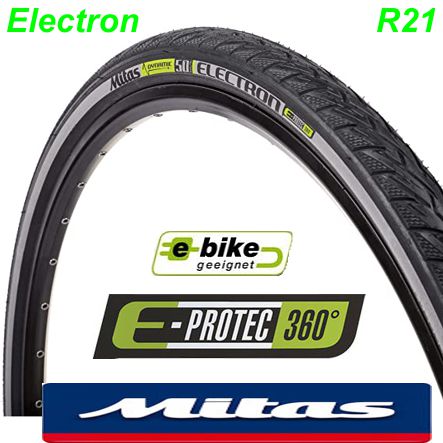 Mitas Pneu 700 x 35C 45C R21 Electron 50 km/h E-Protect Reflektor Mitas Pneu 700 x 35C 45C R21 Electron 50 km/h schwarz E-Protect Reflektor
