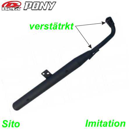 Auspuff Sito f�r Cilo Cross 512 u. Pony Cross 521 verst�trkt schwarz Mofa Shop kaufen